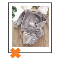 Kinder pyjama katje grijs